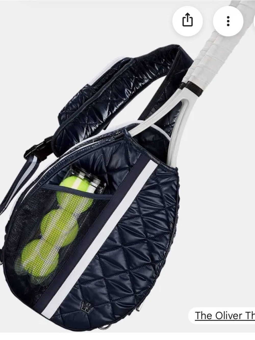 Oliver Thomas Black Quilted Tennis Sling Bag with White Stripe